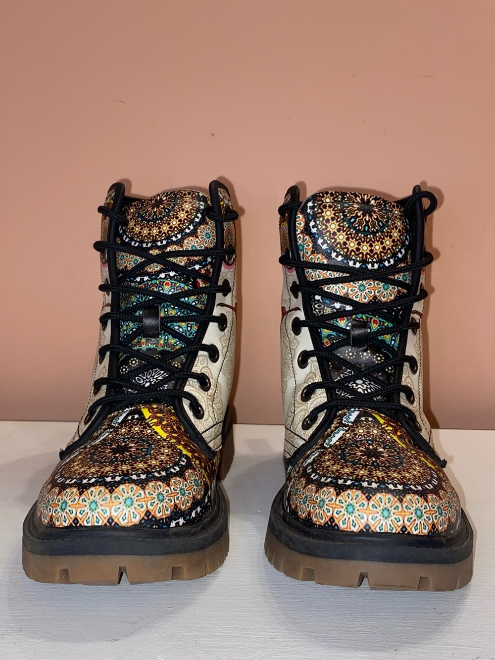 HUMMINGBIRD VINTAGE MADALA Vegan Leather Combat Boots Size 9 - Picture 3 of 10